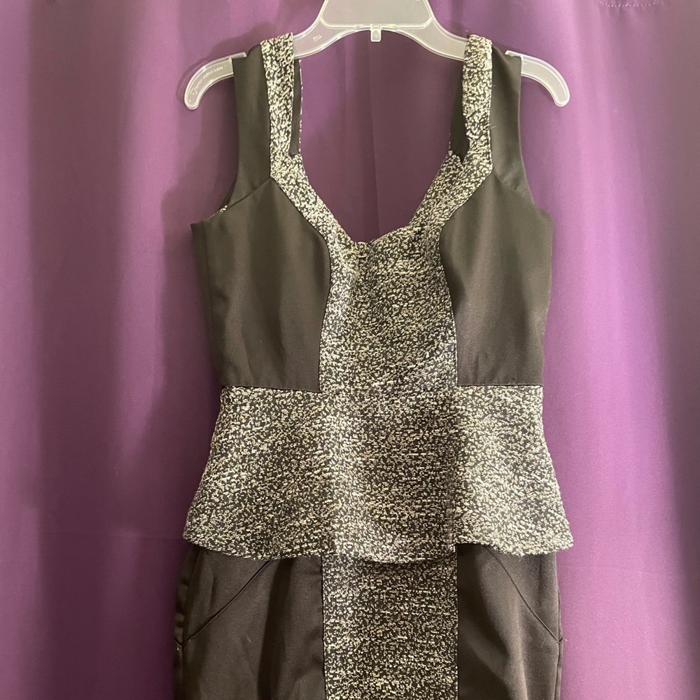Black and Gold Peplum Dress